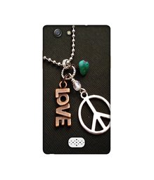 Amazon Brand - Solimo Designer Love and Peace UV Printed Soft Back Case Mobile Cover for Oppo Neo 5 (2015)