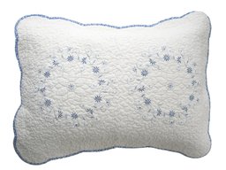 Pike Street Delphine 100-Percent Cotton Embroidered Standard Pillow Sham