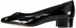 Amazon Brand - find. Mini Heel Leather Ballet Closed-Toe Pumps, Black, US 6.5