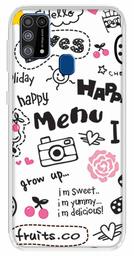 Amazon Brand - Solimo Designer Multicolor Cute English Printed Soft Back Case Mobile Cover for Samsung Galaxy M31