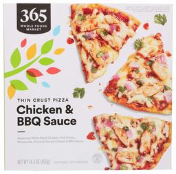 365 by Whole Foods Market, Frozen Thin Crust Pizza, Chicken & BBQ Sauce, 14.3 Ounce