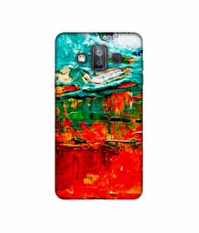 Amazon Brand - Solimo Designer Green and Orange Glass Color 3D Printed Hard Back Case Mobile Cover for Samsung Galaxy J7 Duo