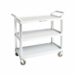 AmazonCommercial 3 Shelves Utility Cart with 400 lbs Loading Capacity, Grey (Renewed)