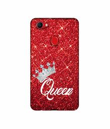 Amazon Brand - Solimo Designer Queen On Red Glitter 3D Printed Hard Back Case Mobile Cover for Oppo F7, Multicolour