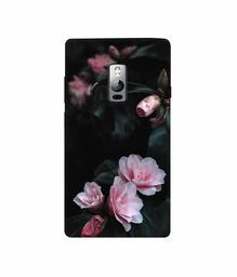 Amazon Brand - Solimo Designer Dark Flowers Photography 3D Printed Hard Back Case Mobile Cover for OnePlus 2