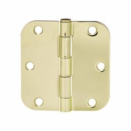 AmazonBasics Bisagras de puerta, redondas 9 cm x 9 cm, 18 unidades, bronce pulido