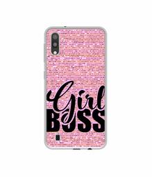 Amazon Brand - Solimo Designer Girl Boss On Pink Sparkle UV Printed Soft Back Case Mobile Cover for Samsung Galaxy M10