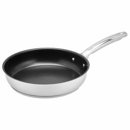 Amazon Brand - Solimo Stainless Steel Non-Stick Frypan, 24 cm, Silver