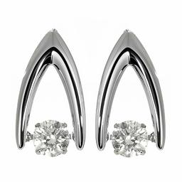 Amazon Collection (Amazon Collection) (AMBZO) Pt900 Dancing Stone Dancing Diamond Earrings 0.5ct 0.25 x 0.25 ct Inverted V Shape (J.I1.VG Equivalent) GFE0009PT-05