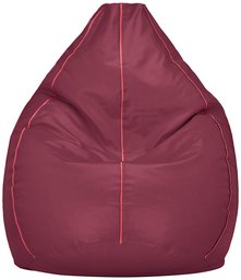 Amazon Brand - Solimo XXL Bean Bag Cover (Maroon with Pink Piping)