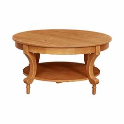 Amazon Brand – Ravenna Home Traditional Solid Pine Coffee Table, 19''H, Oak Finish