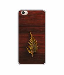 Amazon Brand - Solimo Designer Leaf on Wood UV Printed Soft Back Case Mobile Cover for Vivo V5