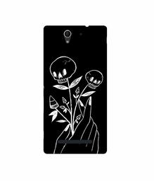 Amazon Brand - Solimo Designer Skull Flower 3D Printed Hard Back Case Mobile Cover for Sony Xperia C3 Dual