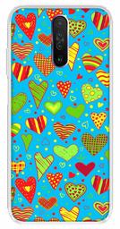 Amazon Brand - Solimo Designer Multicolor Heart Clip Art Blue Pattern Design Printed Soft Back Case Mobile Cover for Poco X2 / Xiaomi Redmi K30