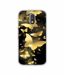 Amazon Brand - Solimo Designer Golden Butterfly Pattern UV Printed Soft Back Case Mobile Cover for Motorola Moto G4 Plus