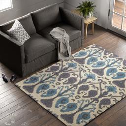 Amazon Brand – Stone & Beam Contemporary Ikat Inspired Wool Area Rug, 5' 6