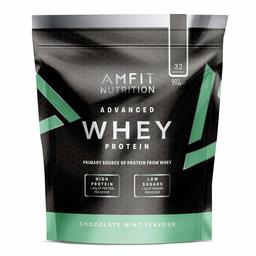 Marchio Amazon - Amfit Nutrition Mix di proteine Whey del siero di latte gusto menta e cioccolato, 32 porzioni, 990 g