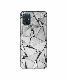 Amazon Brand - Solimo Designer Wooden Triangles 3D Printed Hard Back Case Mobile Cover for Samsung Galaxy A51