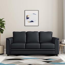 Amazon Brand - Solimo Cessna 3 Seater Leatherette Sofa (Grey)