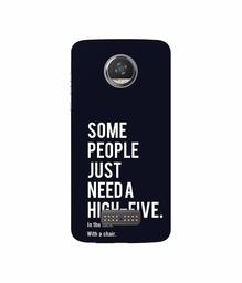 Amazon Brand - Solimo Designer High-Five 3D Printed Hard Back Case Mobile Cover for Moto Z2 Play