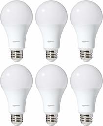 AmazonBasics 100 Watt Equivalent, Soft White, Dimmable, A21 LED Light Bulb | 6-Pack (Renewed)