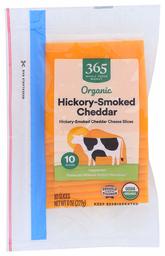 365 by Whole Foods Market, Organic Cheese Slices, Hickory-Smoked Cheddar (10 Slices), 8 Ounce