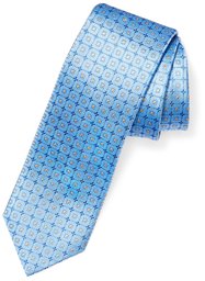 Buttoned Down 100% Silk Tie neckties, Light Blue Windowpane, Extra Long