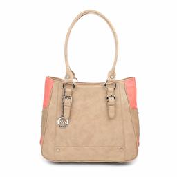 Nia & Nicole Women's Handbag (Beige, Dark Peach)