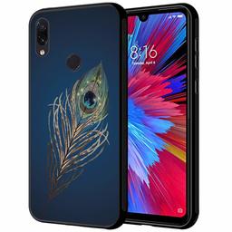 Amazon Brand - Solimo Designer Peacock Feather Printed Hard Back Case Mobile Cover for Redmi Note 7 Pro & Redmi Note 7