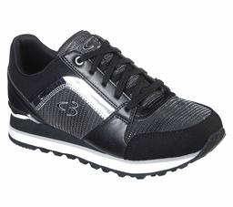 Concept 3 by Skechers Surprise Hit Lace-up Fashion Sneaker, Black/Silver, 4.5 UK