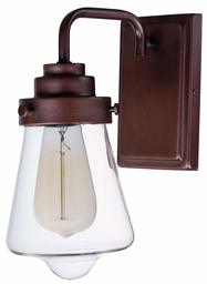 Amazon Brand – Stone & Beam Industrial Farmhouse Wall Sconce with Light Bulb - 5.25 x 8 x 11 Inches, Oil-Rubbed Bronze