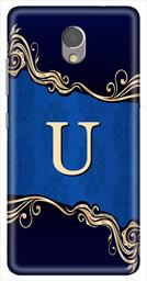 Amazon Brand - Solimo Designer Blue Pattern Alphabet-U 3D Printed Hard Back Case Mobile Cover for Lenovo P2