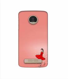 Amazon Brand - Solimo Designer Red Dress Lady 3D Printed Hard Back Case Mobile Cover for Motorola Moto Z Play