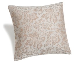 Pinzon Fleur Jacquard Egyptian Cotton Sateen 18-By-18-Inch Pillow Cover, Taupe/Cream