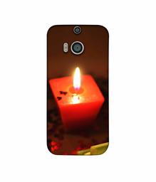 Amazon Brand - Solimo Designer Candle Light 3D Printed Hard Back Case Mobile Cover for HTC One M8