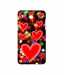 Amazon Brand - Solimo Designer Heart Texture on Glitters 3D Printed Hard Back Case Mobile Cover for Oppo F1 Plus