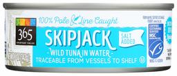 365 Everyday Value, Wild Skipjack Tuna in Water, Salt Added, 5 oz