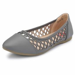 Flavia Women's Grey Ballet Flats-4 UK (36 EU) (5 US) (FL-911/GRY)