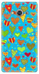 Amazon Brand - Solimo Designer Heart Clip Art Blue Pattern Design 3D Printed Hard Back Case Mobile Cover for Samsung Galaxy J3 Pro