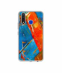 Amazon Brand - Solimo Designer Sky Blue and Orange Canvas UV Printed Soft Back Case Mobile Cover for Vivo U20