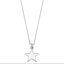 Women's Engravable 925 Sterling Silver 15MM Polished Star I.D. Charm on 18