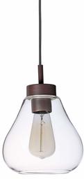 Amazon Brand – Stone & Beam Modern Metal and Glass Hanging Ceiling Pendant Chandelier Fixture with Light Bulb - 7.5 x 7.5 x 9.25 Inches, Bronze