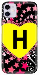 Amazon Brand - Solimo Designer Heart Pattern Alphabet-H 3D Printed Hard Back Case Mobile Cover for Apple iPhone 11