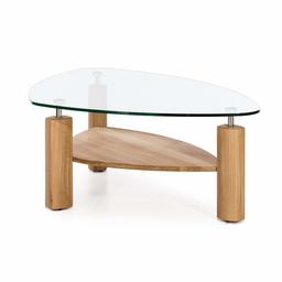 Alkove - Hayes - Table basse moderne en bois massif avec plateau en verre, Cœur de hêtre