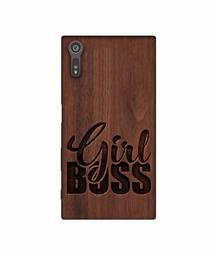 Amazon Brand - Solimo Designer Girl Boss On Wood 3D Printed Hard Back Case Mobile Cover for Sony Xperia XZ Dual