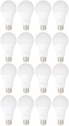 AmazonBasics 100 Watt Equivalent, Soft White, Dimmable, A21 LED Light Bulb | 16-Pack