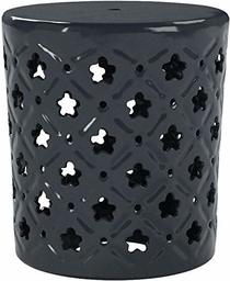 Amazon Brand – Ravenna Home Clover-Pattern Ceramic Garden Stool or Side Table, 16