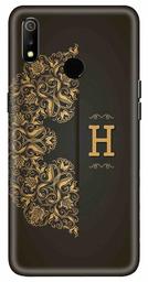 Amazon Brand - Solimo Designer Black Pattern Alphabet-H 3D Printed Hard Back Case Mobile Cover for Realme 3 / Realme 3i