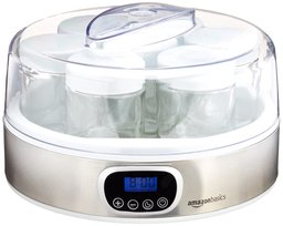 AmazonBasics Yoghurt Maker with Timer and 7 Glasses, Individual