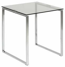 Amazon Brand - Movian Somes - Mesa auxiliar para lámpara, 50 x 50 x 55 cm (largo x ancho x alto), plateado